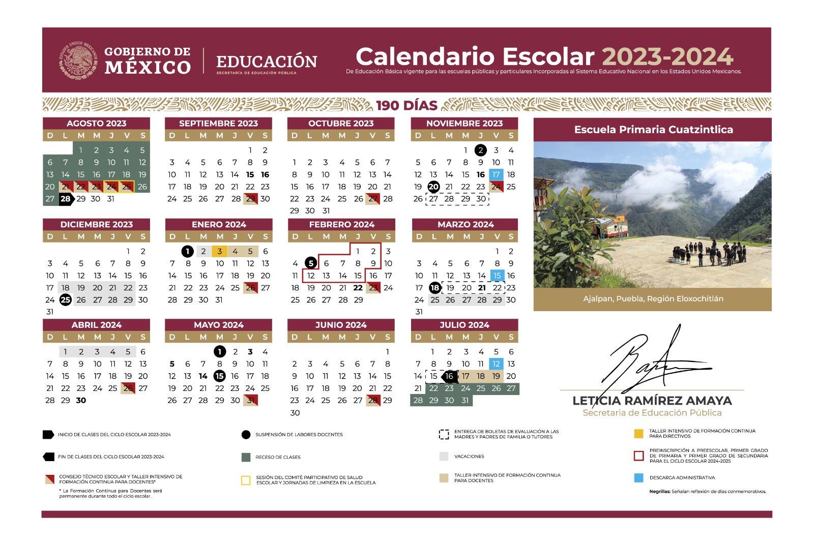 Publica la SEP calendarios escolares para el ciclo 2023-2024