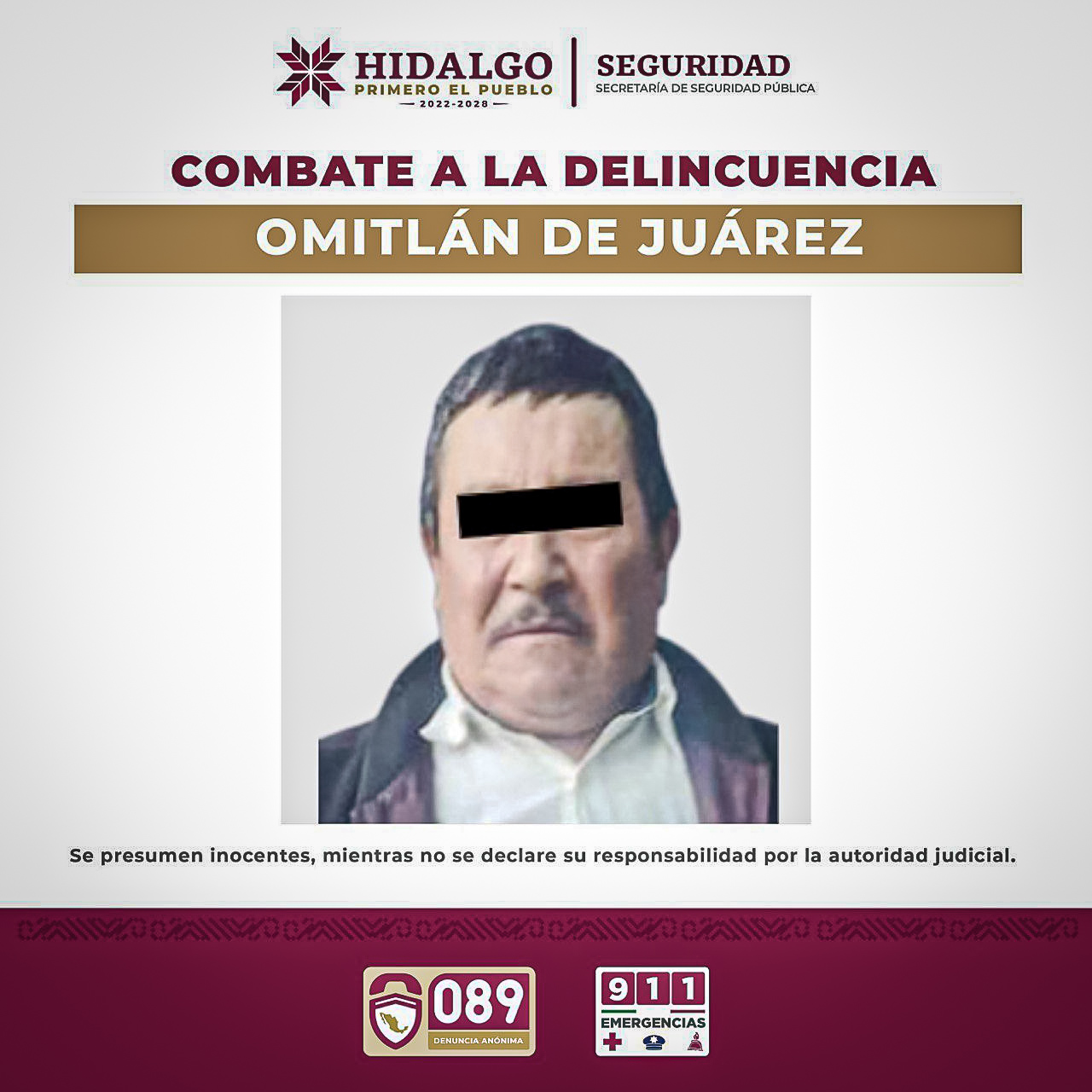 SSPH detiene a posible homicida