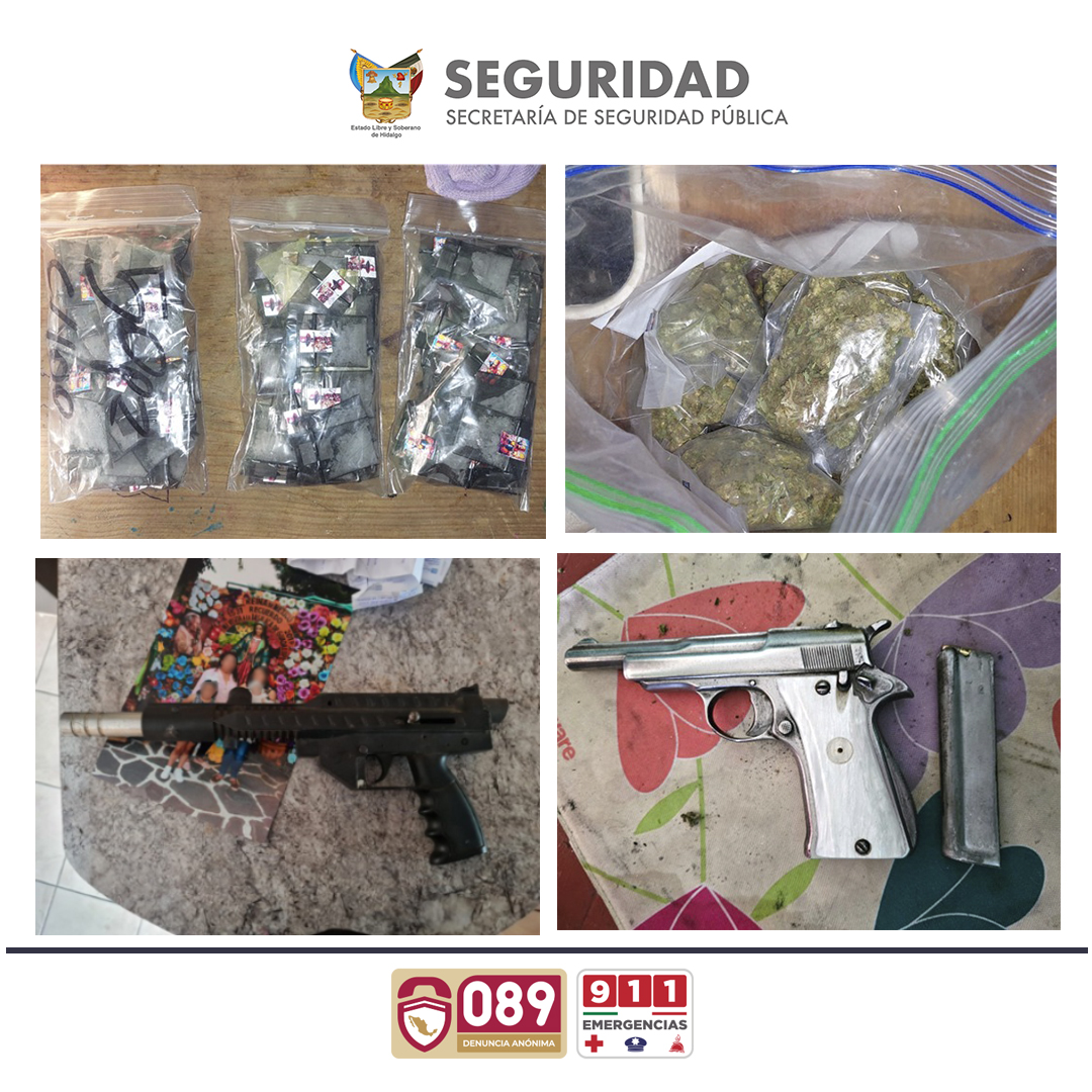 SSPH decomisa más de 4 mil dosis de droga y detiene a siete personas en Zimapán
