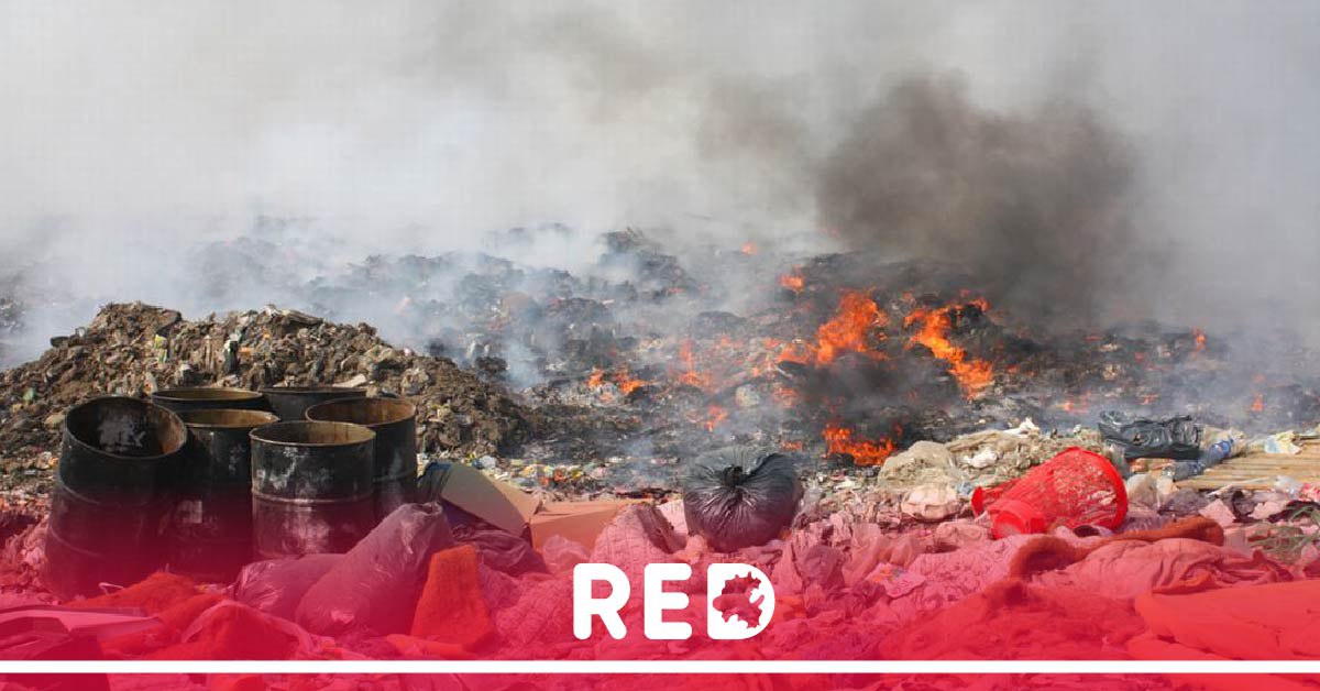 Incendio en Acahuasco provocado por la quema de basura